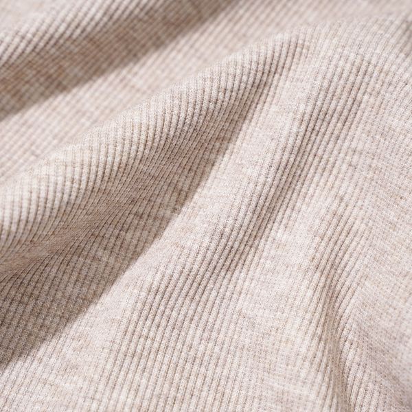 Áo Thun Gân Ngắn Tay Cổ Tròn Đốm Cà Phê Nhạt BY COTTON Spot Ribbed Fabric Tee