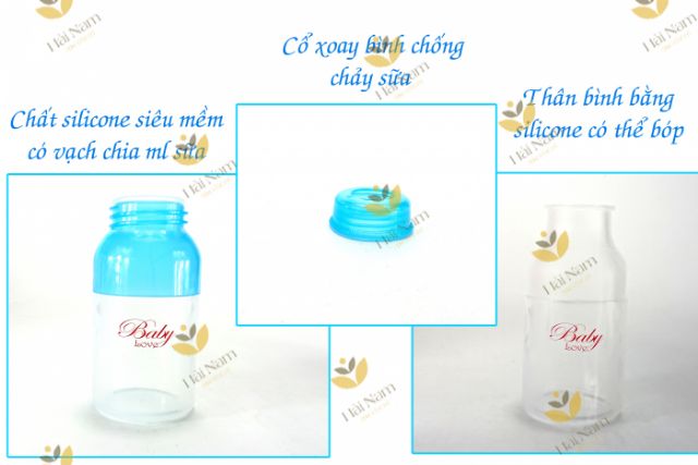 Bình silicon 2 in 1 Babylove 110ml