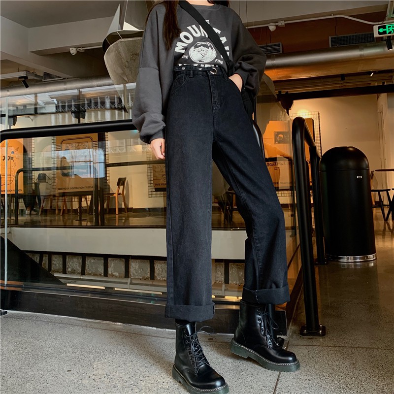 [SẴN] Quần jean ống rộng Ulzzang Quảng Châu QDJ46