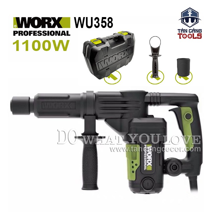 MÁY ĐỤC BÊ TÔNG WORX GREEN WU358