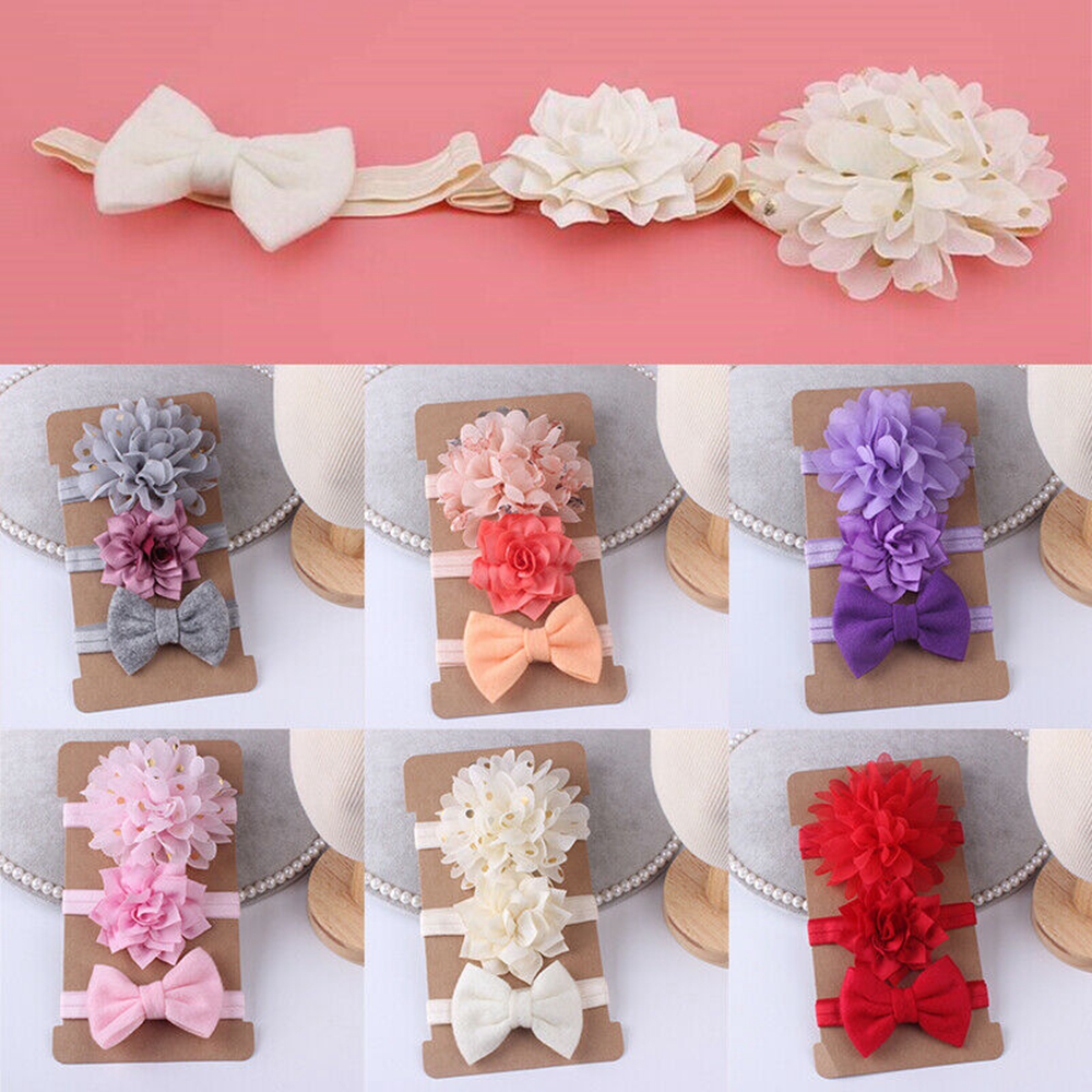 Set 3 Băng Đô Hoa Xinh Xắn Dành Cho Bé Gái