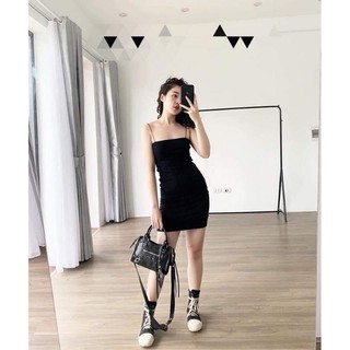 Váy 2 dây sợi bún dáng ngắn