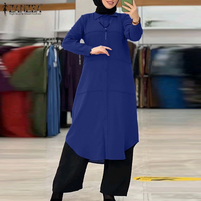 Zanzea Áo Sơ Mi Nữ Tay Dài Màu Trơn Thời Trang