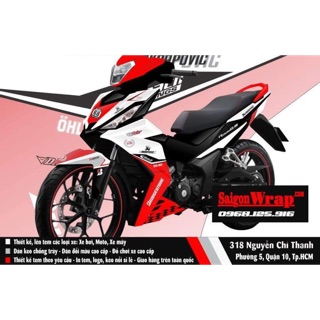 Tem chế Winner 150 AKRAPOVIC Trắng-Đỏ-Đen [170834]