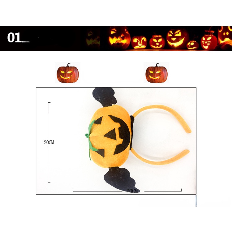 Băng Đô Cài Tóc Kèm Nón Phù Thủy Và Bóng Lông Trang Trí Halloween