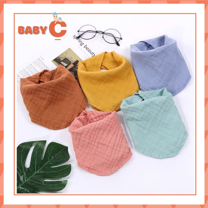 Khăn yếm tam giác sợi tre cotton mềm mịn thấm hút tốt BaByC