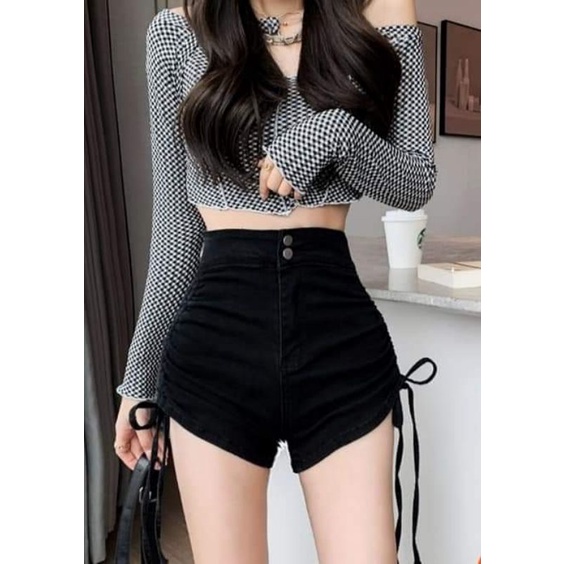 quần short nữ kaki  màu đen, trắng (size s,m,l dưới 54 kg) chất liệu kaki co giãn, phong cách như gái Hàn