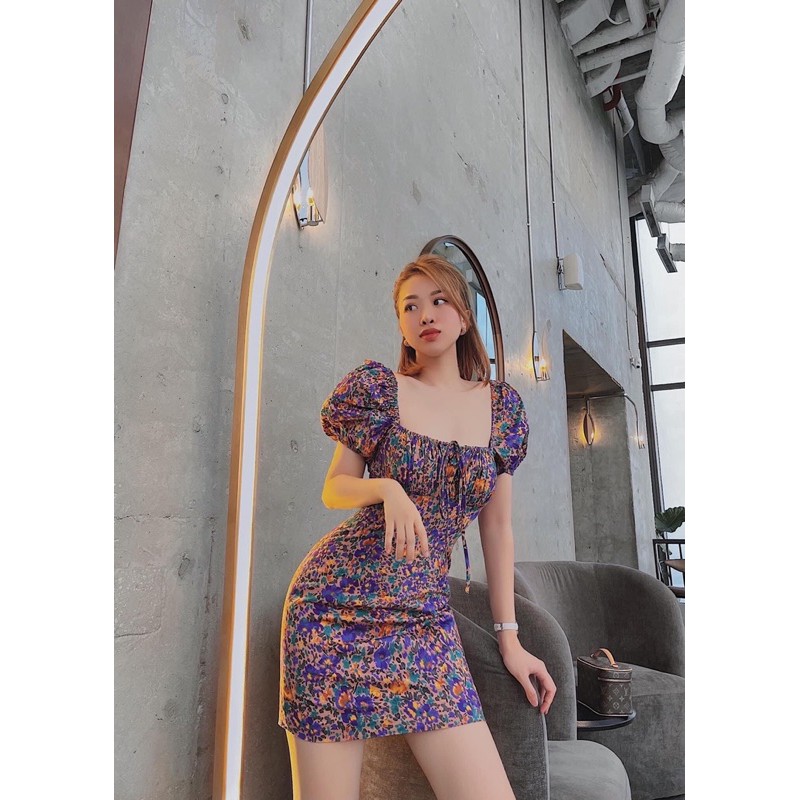 [Siêu Hot] Váy Hoa Tím Body Bèo Ngực, Đầm Nữ Dáng Ôm Siêu Xinh Có Ảnh Thật Kèm Video | BigBuy360 - bigbuy360.vn