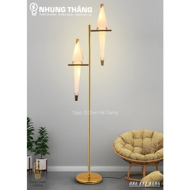 Đèn Cây Đứng 2 Chim Hạc Cao Cấp DB-C2 - Cao 182cm - Kiểu Dáng Sang Trọng - Trang Trí Phòng Khách,Phòng Ngủ,Đọc Sách