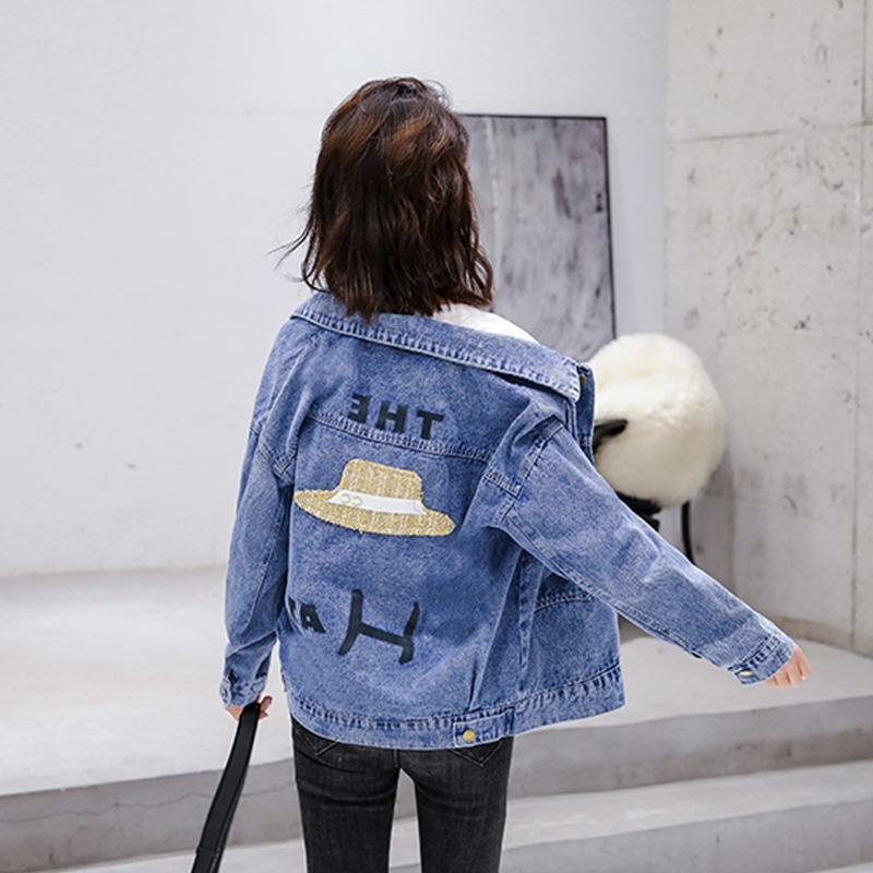 Áo khoác jean nữ Aneo Message  THE HAT CHIẾC MŨ cao cao cấp form 40-58kg Panda.