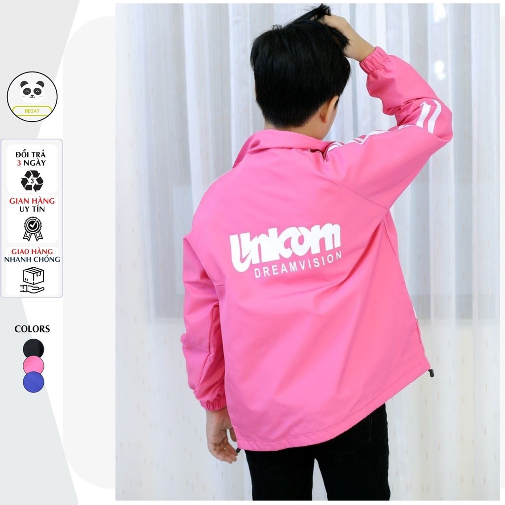 Áo khoác trẻ em bé trai và bé gái unisex UNICORN túi khóa kéo tiện lợi chất liệu gió 2 lớp thoáng khí HD247 0309