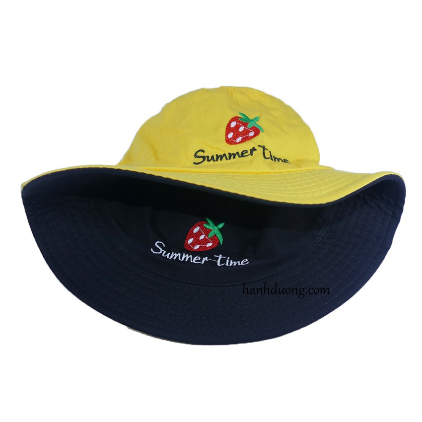 [ Hình thật ] Nón bucket dâu tây Summer Time mũ tai bèo đội được cả 2 mặt vừa tiết kiệm chi phí lại vừa tiện lợi