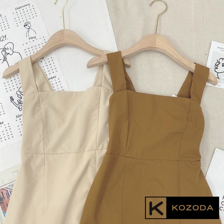 Váy Hai Dây Nữ, Váy 2 Dây Ôm Dáng Lưng Chun Chất Mềm Siêu Trendy màu trắng kem nâu Kozoda D19 | BigBuy360 - bigbuy360.vn