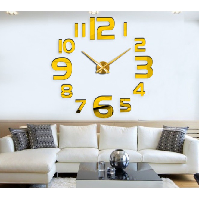 (CỠ LỚN, HÀNG LOẠI 1) Đồng hồ dán tường 3D trang trí decor nhà cửa sáng tạo (mẫu 8)
