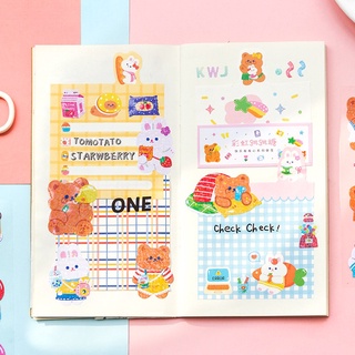 1 Pcs Kawaii Sticker Bear Rabbit Stickers Diary Scrapbook Decor