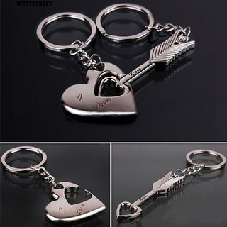 2 Móc khóa hình mũi tên trái tim thời trang