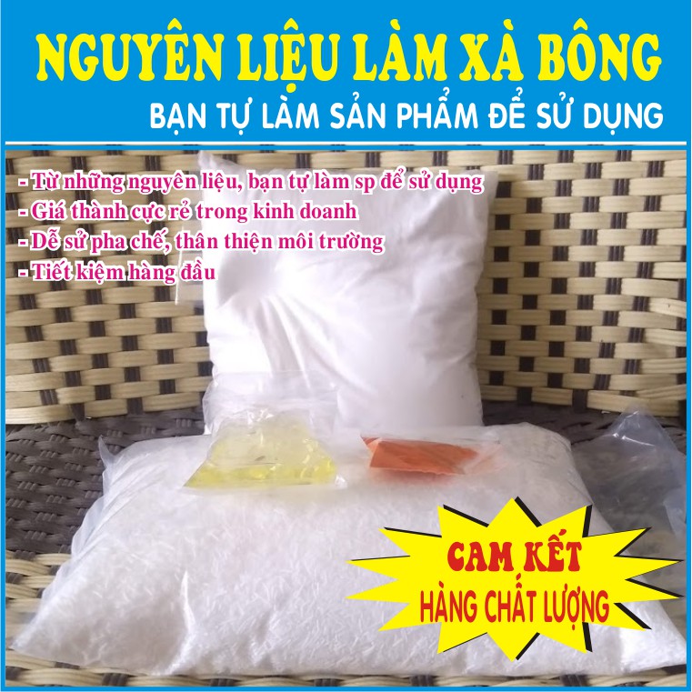 NGUYÊN LIỆU LÀM XÀ BÔNG (NƯỚC RỬA CHÉN, RỬA XE, LAU SÀN...)