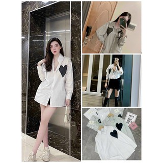 [Xã lỗ] ÁO SƠMI FROM RỘNG TRÁI TIM ĐEN