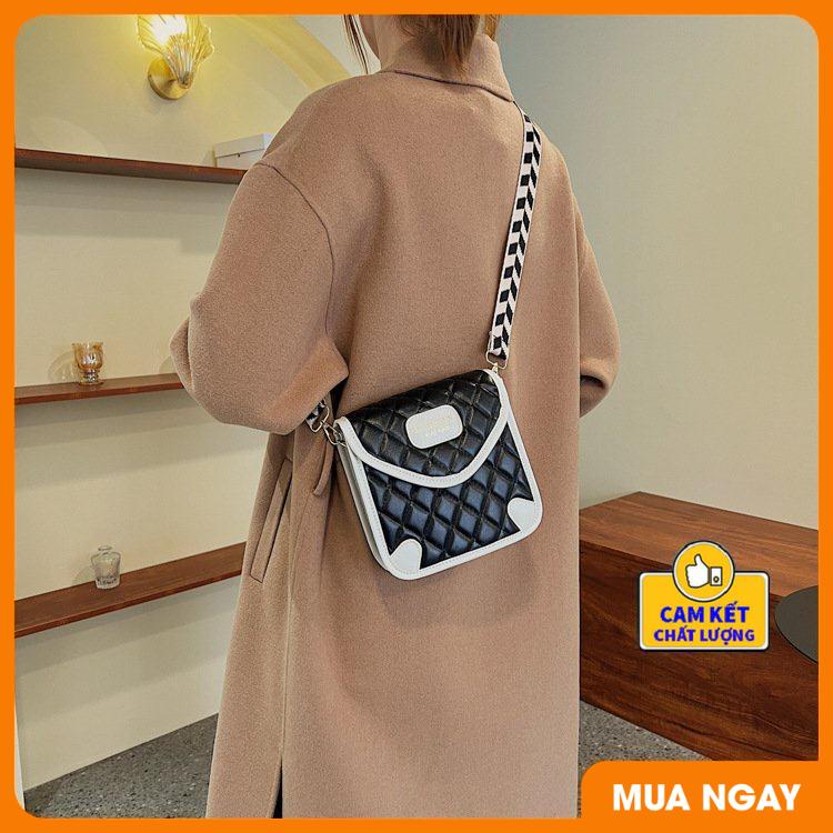 Túi đeo chéo nữ LIUXISHUN cao cấp kiểu dáng sọc caro dây đeo bản to phong cách thời trang trẻ trung sành điệu ST936