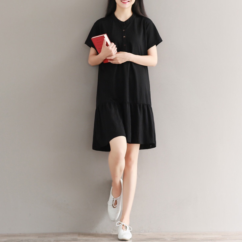 {Hàng Sẵn} Váy cổ tàu thiết kế dáng đuôi cá, chất linen mềm mát thời trang hè cho phái nữ