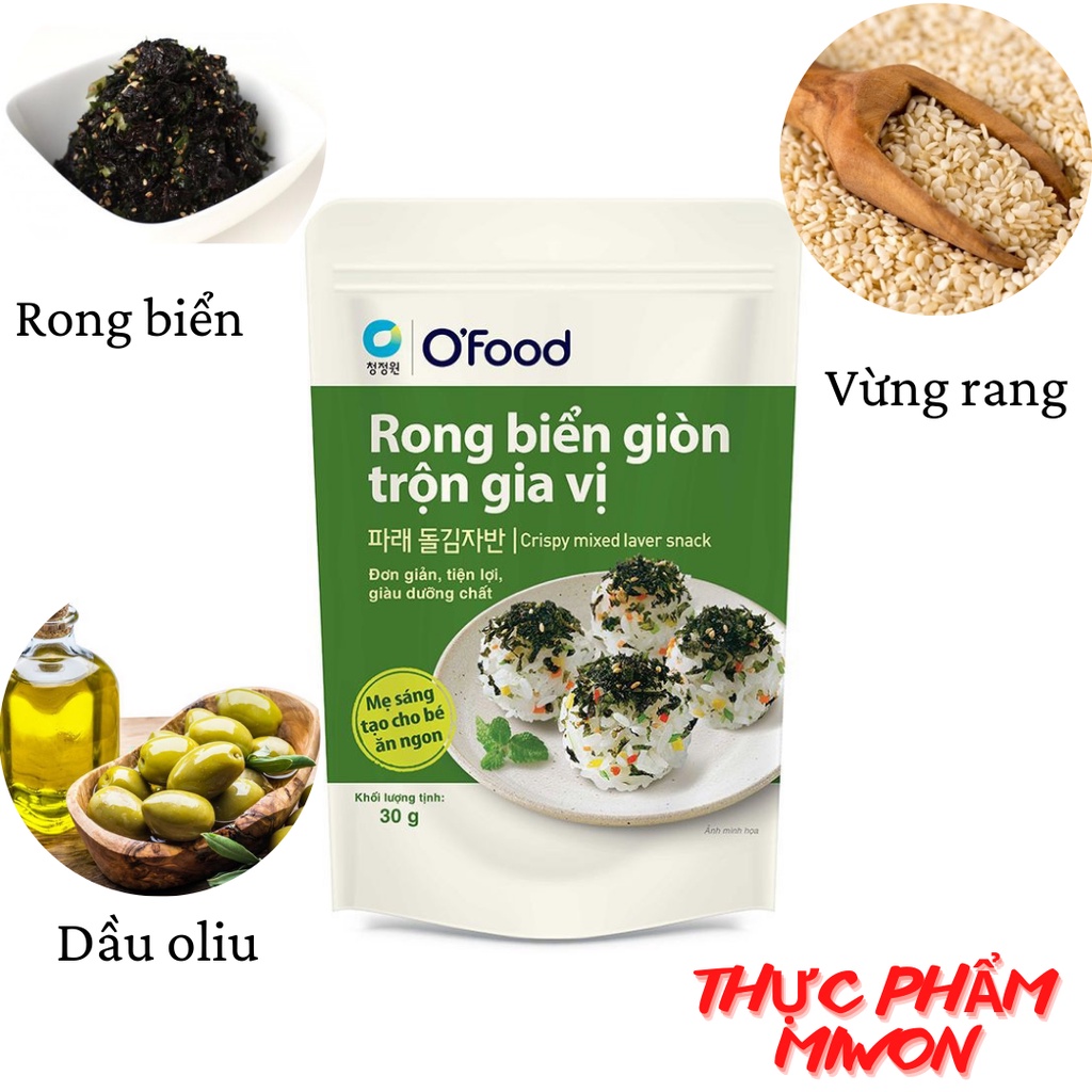 Rong biển giòn trộn cơm O'Food 30g tẩm ướp đầy đủ gia vị vừa miệng, ăn liền tiện lợi