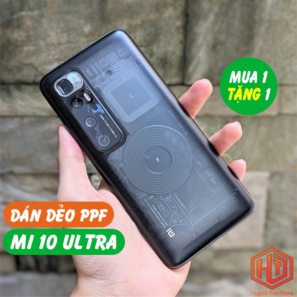 [Mua 1 tặng 1] Dán dẻo PPF Xiaomi Mi 10 Ultra bảo vệ mặt lưng, màn hình và viền máy chống trày xướt toàn diện