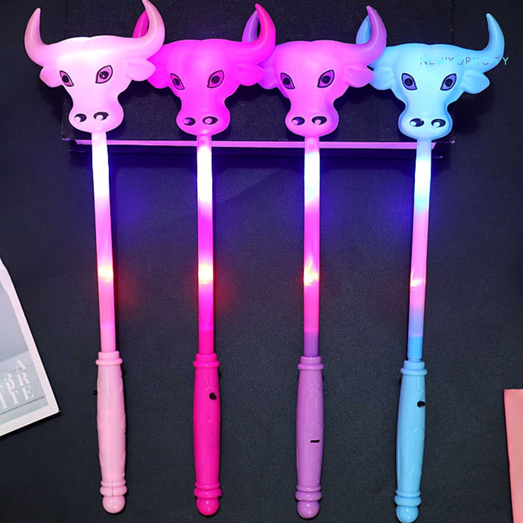 Gậy Phát Sáng Hình Đầu Bò Hoạt Hình Cho Bé