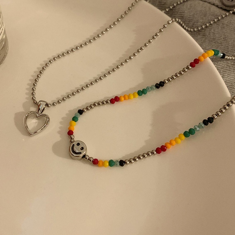 Dây Chuyền Mặt Cười Pha Lê Màu Cầu Vồng Dễ Thương 19A1619