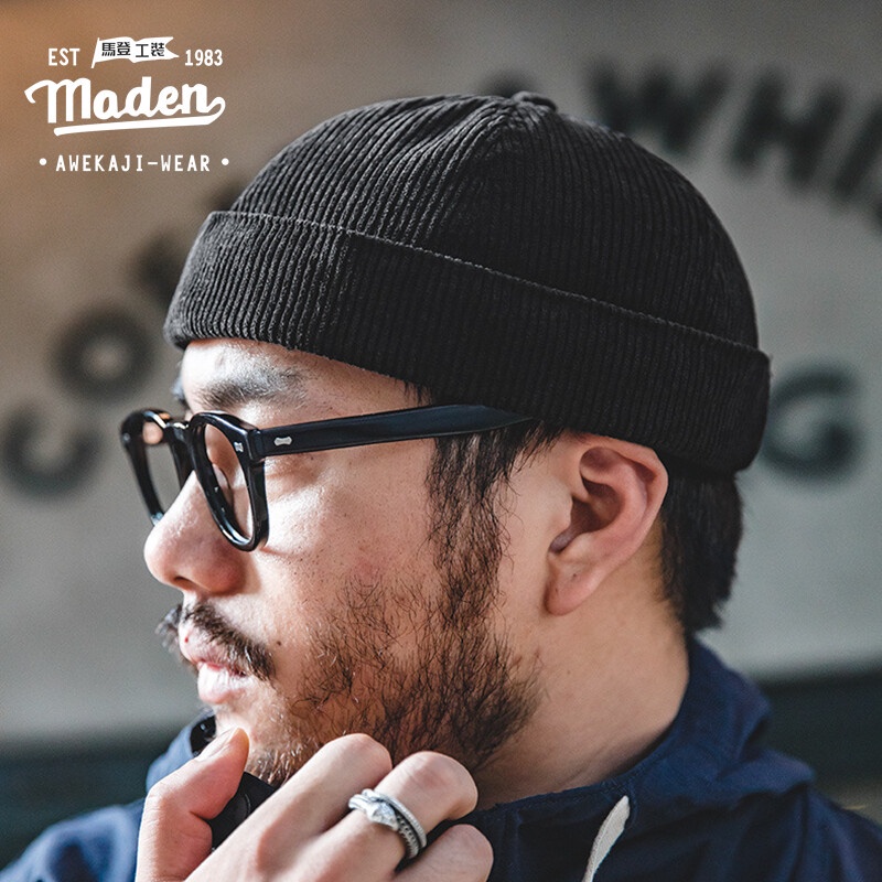 Maden workwear men's autumn and winter retro corduroy beanie hat