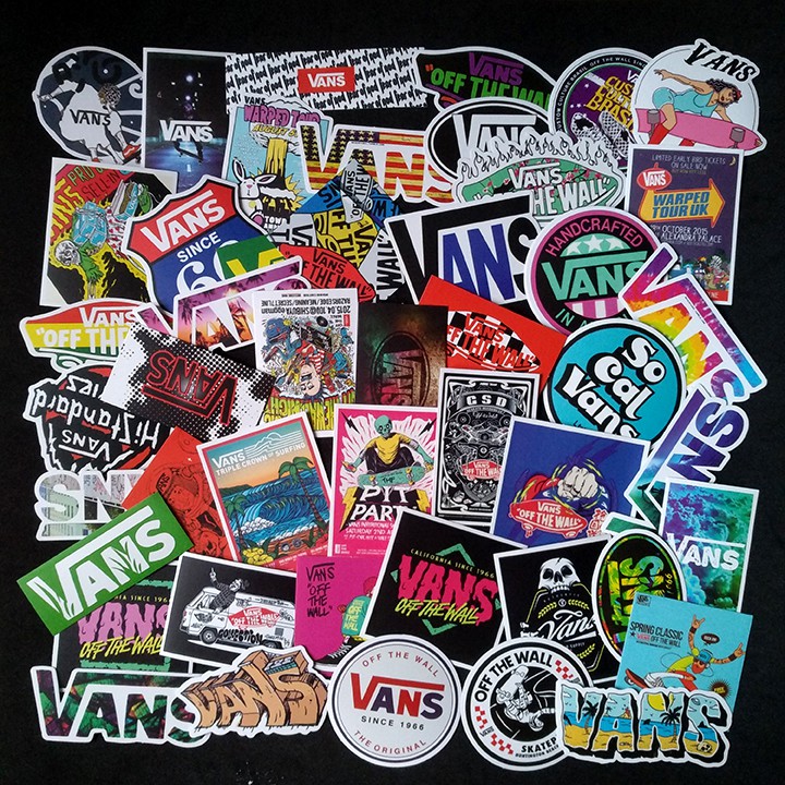 Bộ Sticker dán cao cấp chủ đề VANS OFF THE WALL - Dùng dán Xe, dán mũ bảo hiểm, dán Laptop...