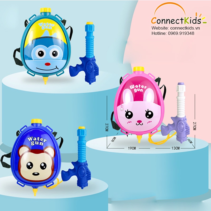 Balo súng bắn nước hình nhân vật hoạt hình cho bé chất liệu nhựa cao cấp NHUA01 CONNECTKIDS