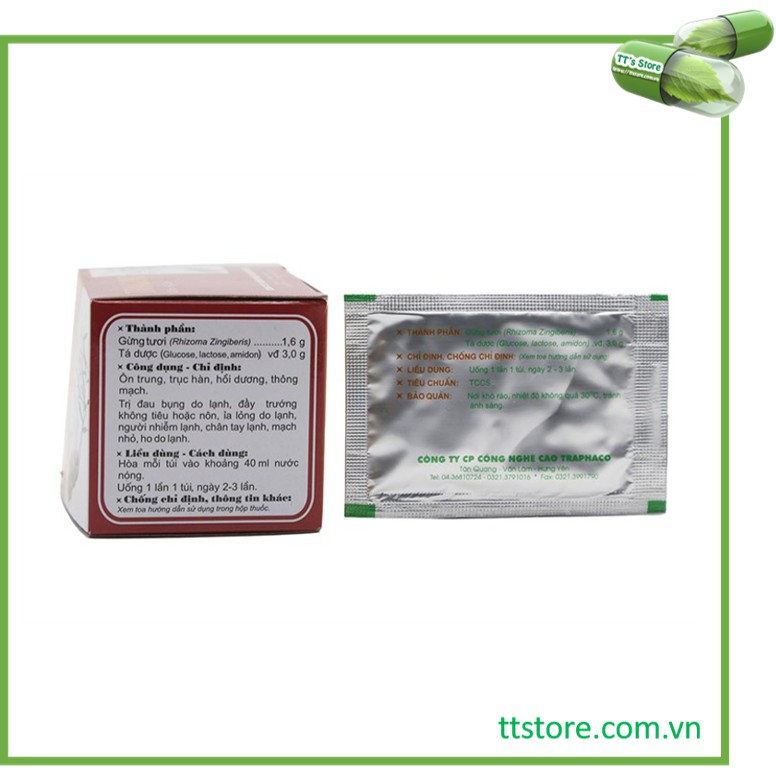 Trà gừng Traphaco (Hộp 10 túi) - Trapharco