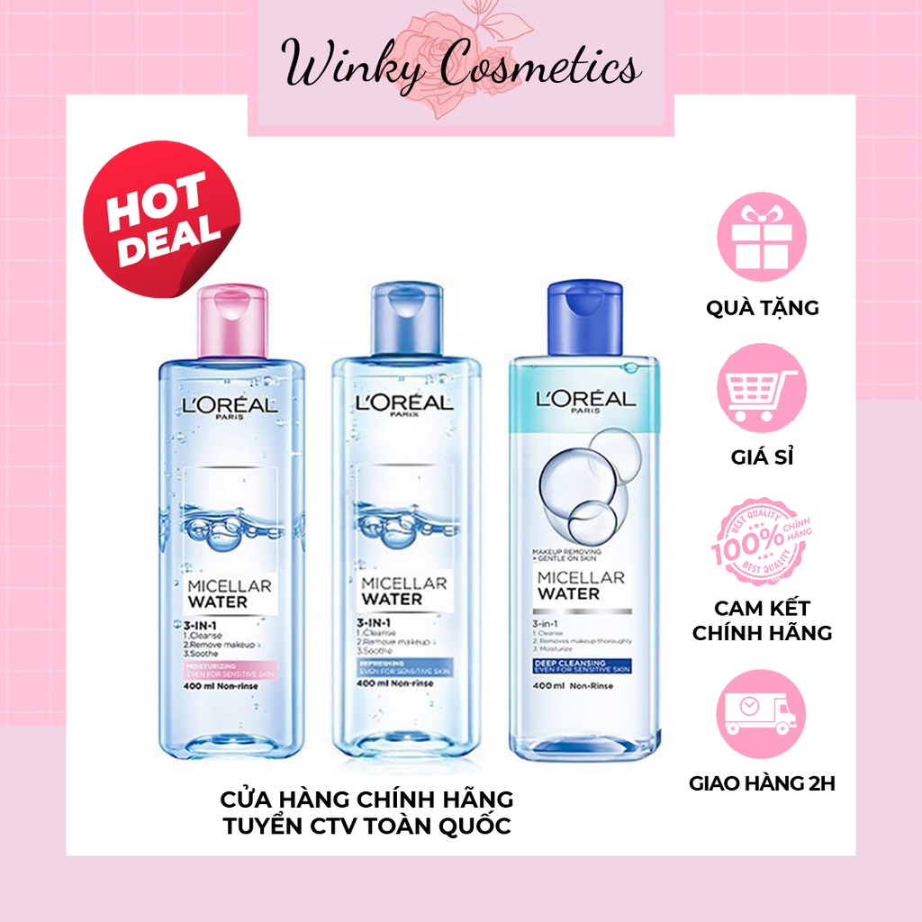 Nước tẩy trang Loreal L'Oreal Paris Micellar Water 400ml
