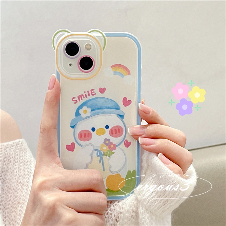 Ốp Điện Thoại Mềm Họa Tiết Chú Vịt / Gấu Dễ Thương Cho iPhone 14 13 12 11 Pro Max SE2020 X XR Xs Max 7 8 6 6s Plus