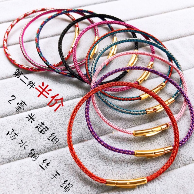 Vòng tay dây cước đeo charm size dây nhỏ 2mm-Minh Tâm Jewelry