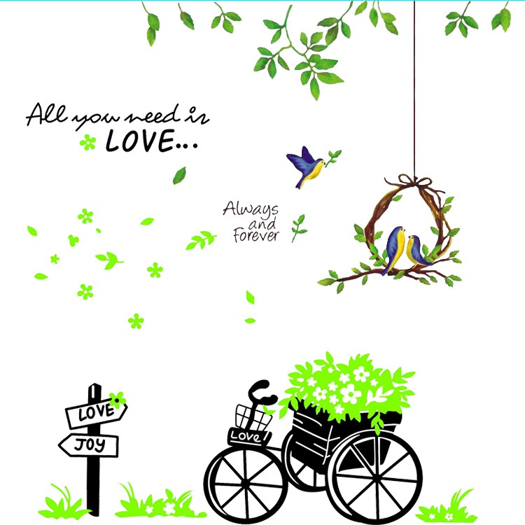 Decal dán tường trang trí nhà cửa, phòng khách, phòng ngủ, quán cafe, trà sữa giá rẻ đẹp AmyShop tại HCM