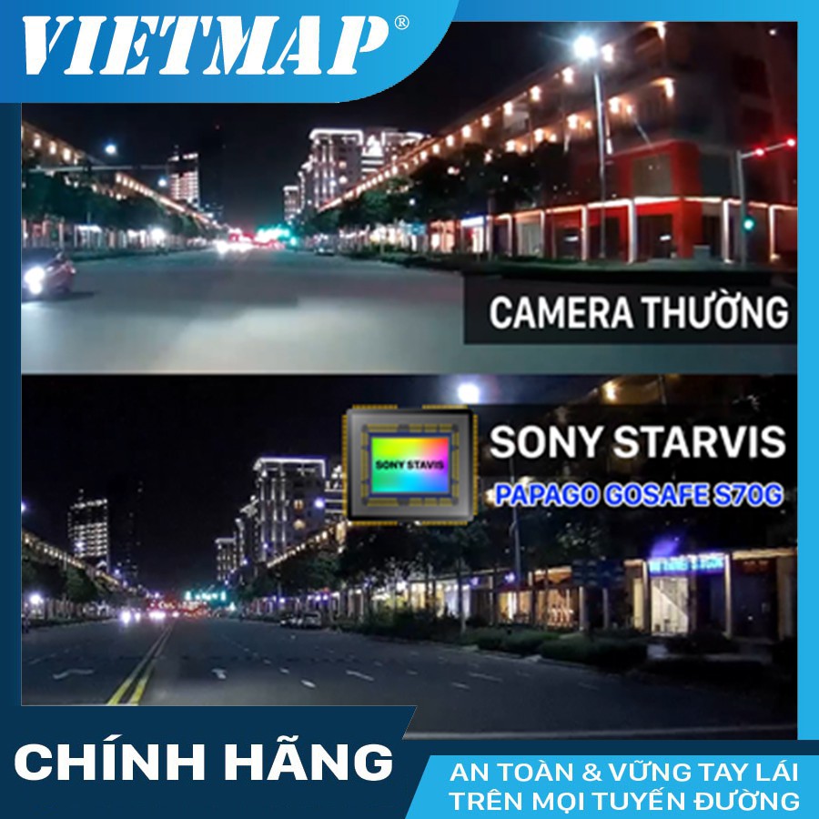 Camera hành trình VIETMAP Papago S70G cho xe ô tô + thẻ nhớ 32/64/128GB Class 10
