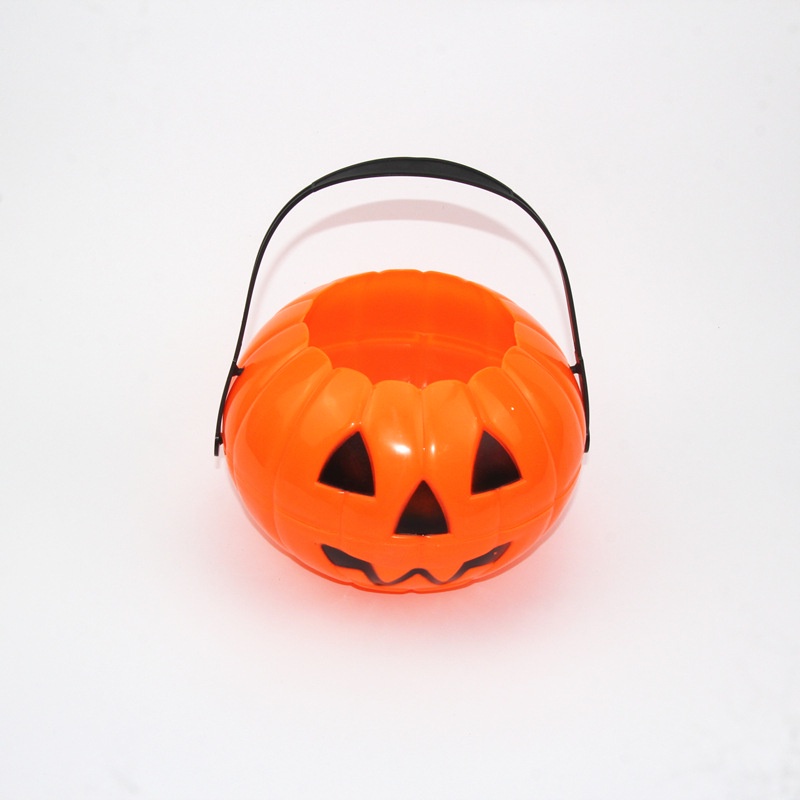 1 Xô Đựng Kẹo Hình Quả Bí Ngô Halloween Dành Cho Trẻ Em