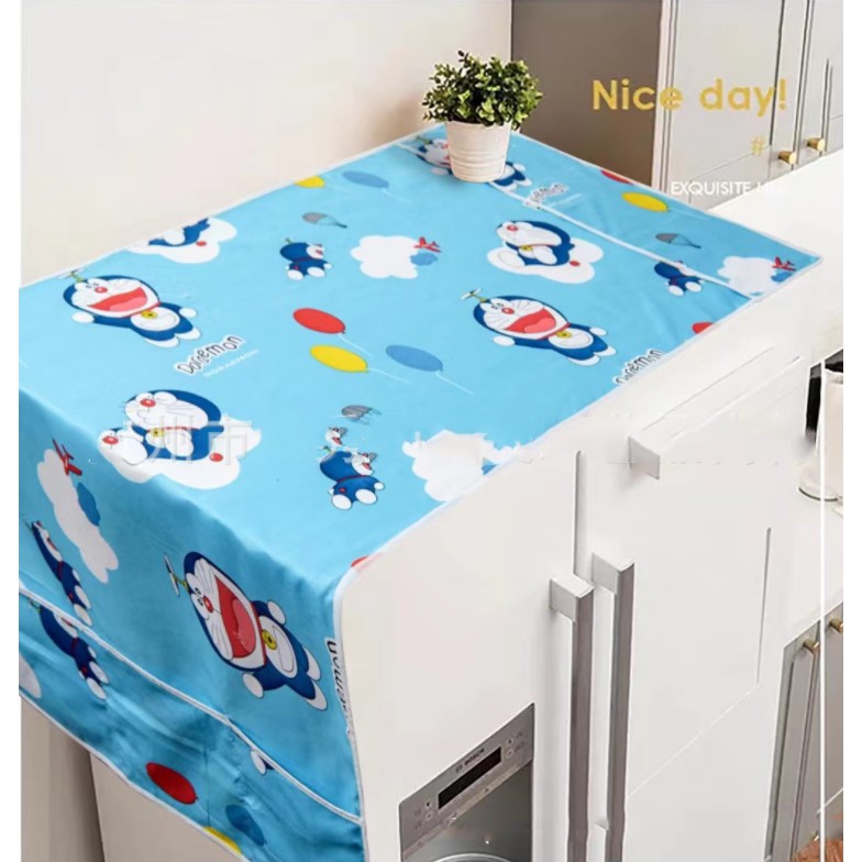 Tấm phủ tủ lạnh XIAODUOJIAJU Hello kitty thiết kế thuật có ngăn túi lưu trữ