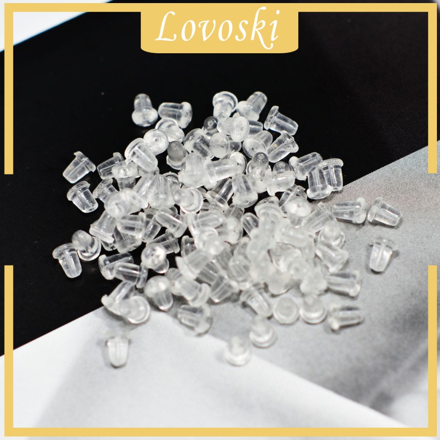 [Lovoski] 600 Chiếc Bông Tai Cao Su Trong Suốt 5mmx6mm