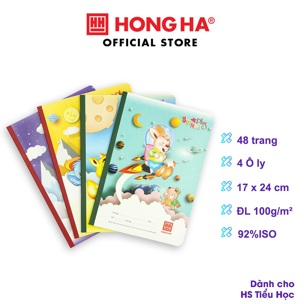 [Mã LIFEMALL995 giảm 10% đơn 99K] Vở 4 ô ly Hồng Hà 48 trang School Bạn nhỏ Plus (0509P)