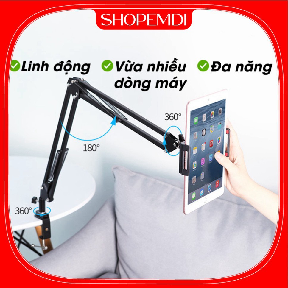 Giá đỡ điện thoại Ipad livestream quay video xem phim kẹp đầu giường bàn(4.8 -10.5 in) chất liệu thép không gỉ chắc chắn | WebRaoVat - webraovat.net.vn