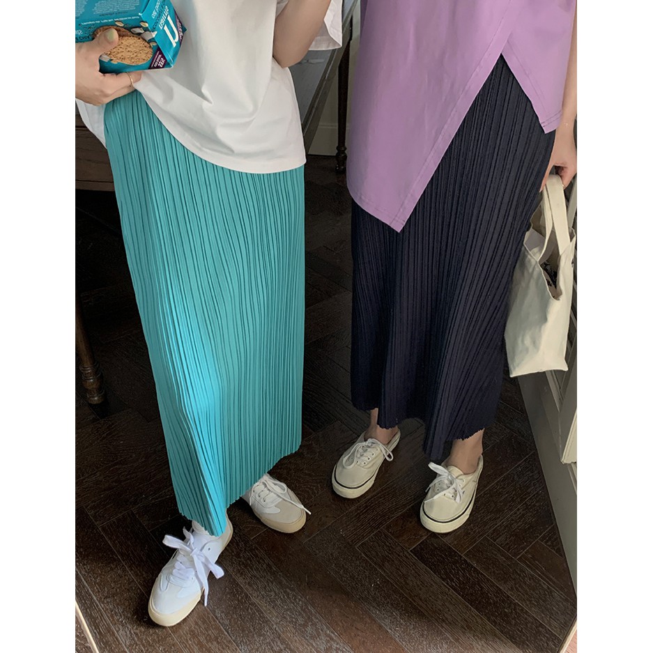 Chân Váy Midi Chữ A Lưng Cao Màu Trơn Phong Cách Hàn Quốc Thời Trang Mùa Hè 2 Màu Tùy Chọn | BigBuy360 - bigbuy360.vn