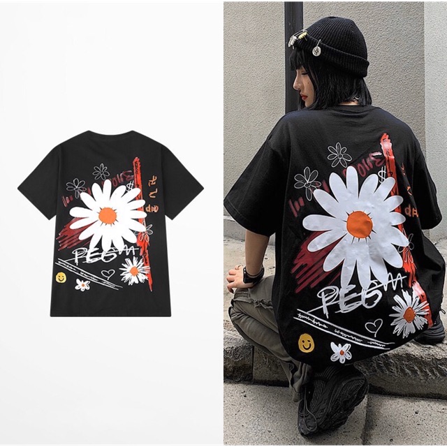 Áo thun hoa cúc unisex nam nữ