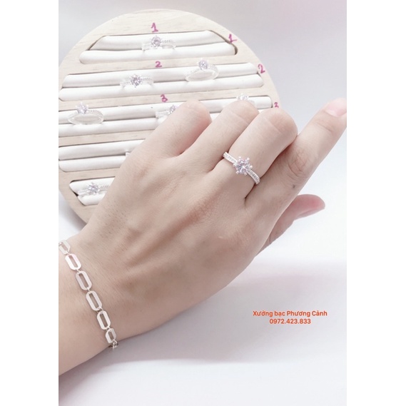 Nhẫn nữ đá cao loại dày XƯỞNG BẠC PHƯƠNG CẢNH CPJ