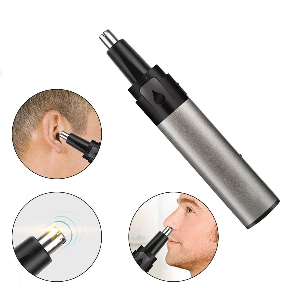 [HNC] Stylish Safe Stainless Steel Nose Trimmer Gift Ear Remover Convenient Multi-functional Cleaning USB Electric Charging
