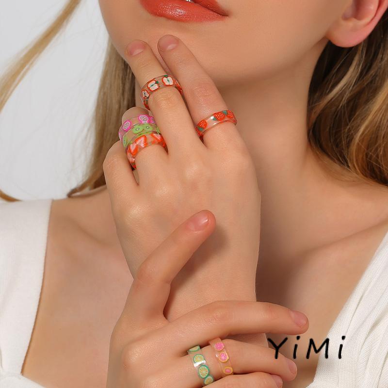 Nhẫn Nhựa 100% Chính Hãng Họa Tiết Trái Cây Thời Trang Xinh Xắn Cho Nữ