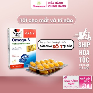 Aktiv Omega 3 - Chính hãng Doppel Herz nhập khẩu Đức - Hộp 30 viên bổ sung Omega, DHA, Acid Folic