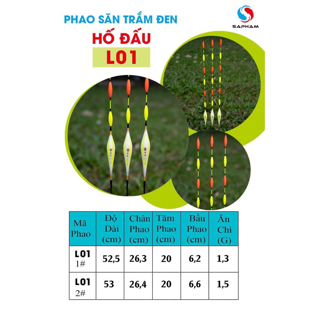 Phao Câu Đài Câu Đơn Kiểu HỐ ĐẤU - Chuyên Săn Trắm Đen Tăm To Dễ Nhìn Phao - Tải chì 1,3g - KhoaHuyen Fishing