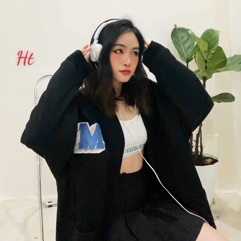 Áo Cardigan nỉ bông Cotton Unisex dưới 70kg missout Phù Hợp Đi Đà Lạt, Dạo Biển KIMDUNG STORE - Thêu logo M missout
